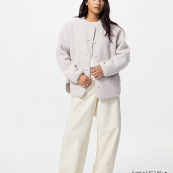 Uniqlo Teddy Fleece Jacket – Black (S) - Picture 8 of 9